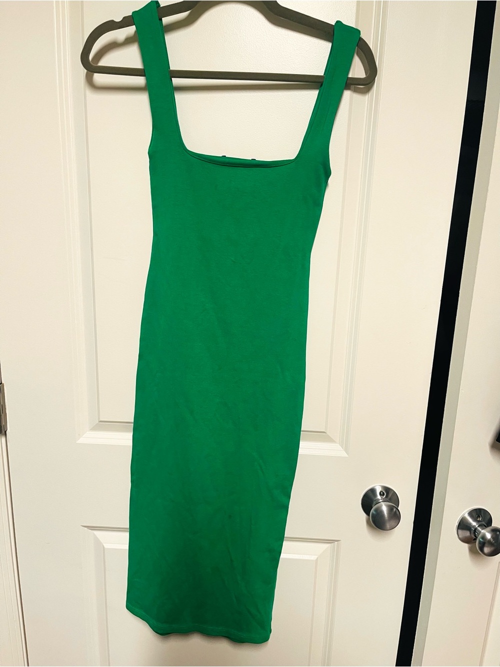 Zara Green Square-Neck Bodycon Dress - Women's size small like new!